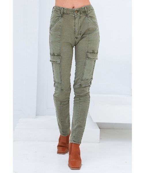ALEXIA STAM(アリシアスタン)の「Stretch Slim Cargo Pants/ストレッチスリムカーゴパンツ(カーゴパンツ・レディース・ブラック/ベージュ/カーキ・S/M/XS)」の13枚目の写真