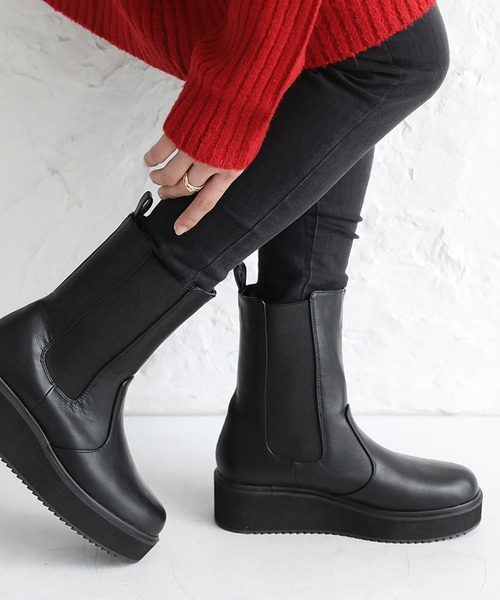 サイドゴア厚底ミドルブーツ ブーツ N Orlabel ノアールレーベル のファッション通販 Zozotown