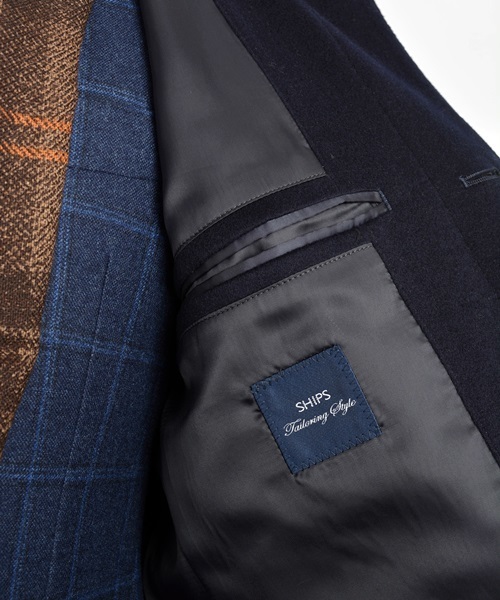 SHIPS（シップス）の「SD: 【LORO PIANA】 ”STORM SYSTEM” ソリッド ステンカラーコート■（ステンカラーコート・メンズ・ネイビー・X-LARGE/MEDIUM/LARGE/SMALL）」の2枚目の写真