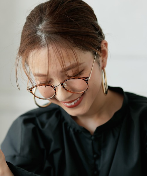 DONOBAN（ドノバン）の「【UVカット率 99％以上】ラウンドフレームメガネ（メガネ・レディース・ブラウン系その他/ブラック/クリア・ONESIZE）」の18枚目の写真