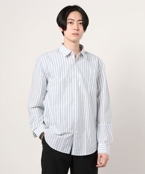 HUGO(ヒューゴ)の「ウォッシュストライプ スリムフィット シャツ(シャツ/ブラウス・メンズ・ブルー・XL/M/XS/S/L/XXL)」の2枚目の写真