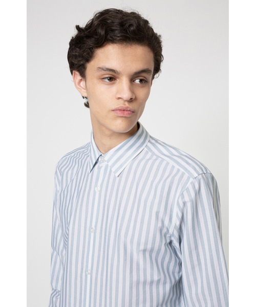 HUGO(ヒューゴ)の「ウォッシュストライプ スリムフィット シャツ(シャツ/ブラウス・メンズ・ブルー・XL/M/XS/S/L/XXL)」の4枚目の写真