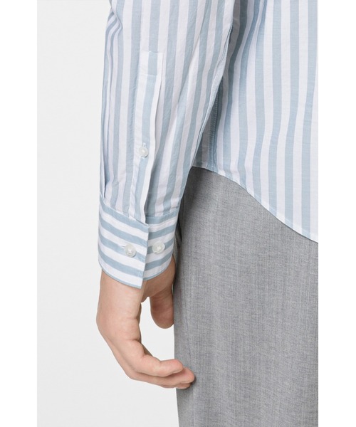 HUGO(ヒューゴ)の「ウォッシュストライプ スリムフィット シャツ(シャツ/ブラウス・メンズ・ブルー・XL/M/XS/S/L/XXL)」の6枚目の写真