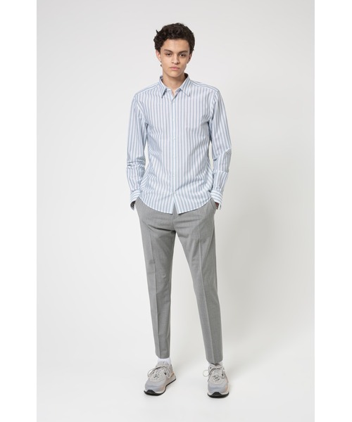 HUGO(ヒューゴ)の「ウォッシュストライプ スリムフィット シャツ(シャツ/ブラウス・メンズ・ブルー・XL/M/XS/S/L/XXL)」の3枚目の写真