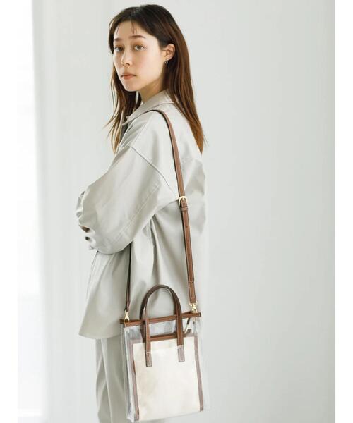 koe（コエ）の「ＰＶＣ×キャンバス親子トート＊（ショルダーバッグ・レディース・ブラウン/ブラック・FREE）」の12枚目の写真