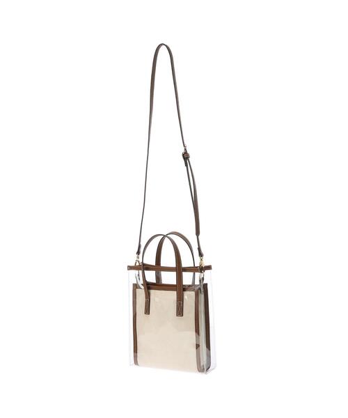 koe（コエ）の「ＰＶＣ×キャンバス親子トート＊（ショルダーバッグ・レディース・ブラウン/ブラック・FREE）」の11枚目の写真