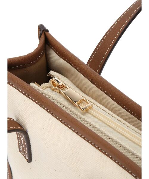 koe（コエ）の「ＰＶＣ×キャンバス親子トート＊（ショルダーバッグ・レディース・ブラウン/ブラック・FREE）」の5枚目の写真