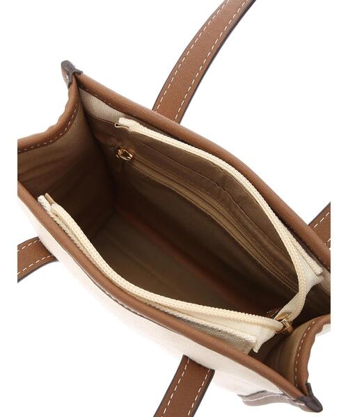 koe（コエ）の「ＰＶＣ×キャンバス親子トート＊（ショルダーバッグ・レディース・ブラウン/ブラック・FREE）」の4枚目の写真