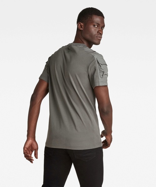 送料込★G-Star★Woven Mix Tシャツ G-STAR RAW（ジースターロゥ）の「MIX WOVEN CARGO T-SHIRT（T