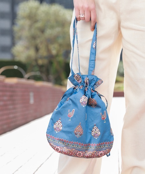 RAGEBLUE(レイジブルー)の「チャイナ巾着バッグ/942653(ハンドバッグ・レディース・ネイビー/ブルー・ONE SIZE)」の10枚目の写真