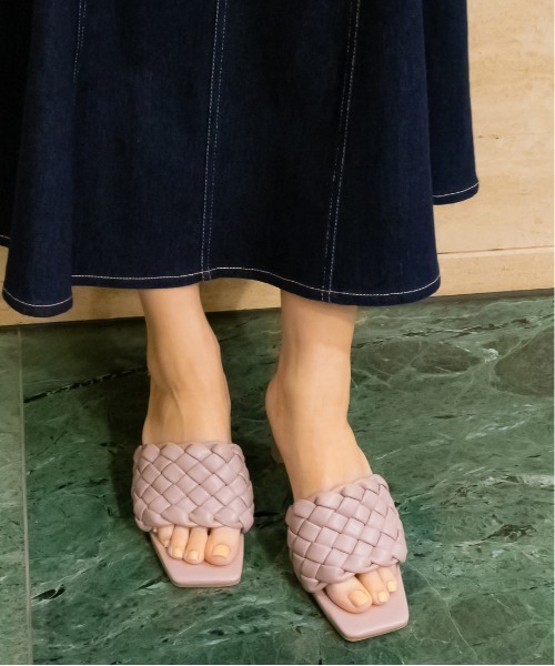 RANDA（ランダ）の「編み込みデザインミュールサンダル（サンダル・レディース・ベージュ/ホワイト/パープル・LL/S/M/L）」の16枚目の写真