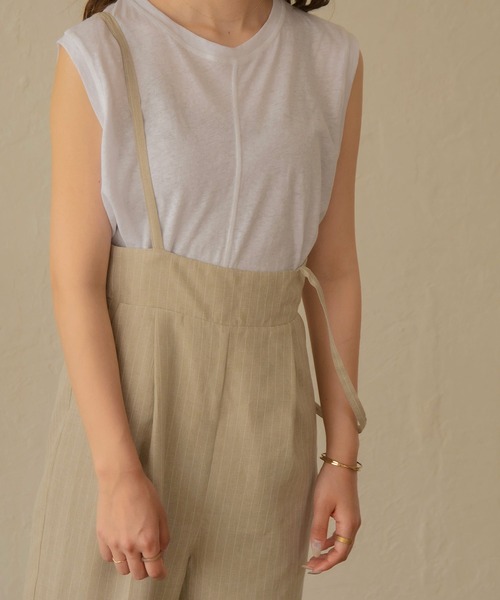 I_am（アイアム）の「linen like two way pants（その他パンツ・レディース・ベージュ/オフホワイト/ストライプ・M/S）」の3枚目の写真