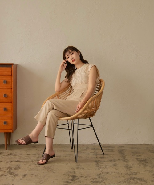 I_am（アイアム）の「linen like two way pants（その他パンツ・レディース・ベージュ/オフホワイト/ストライプ・M/S）」の6枚目の写真