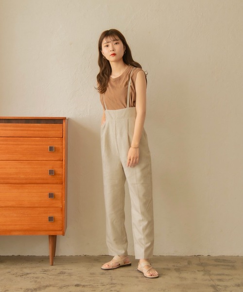 I_am（アイアム）の「linen like two way pants（その他パンツ・レディース・ベージュ/オフホワイト/ストライプ・M/S）」の4枚目の写真