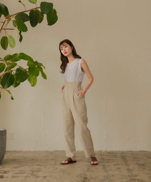 I_am（アイアム）の「linen like two way pants（その他パンツ・レディース・ベージュ/オフホワイト/ストライプ・M/S）」の8枚目の写真