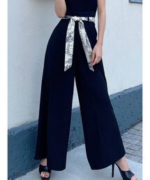 スカーフベルトワイドパンツ