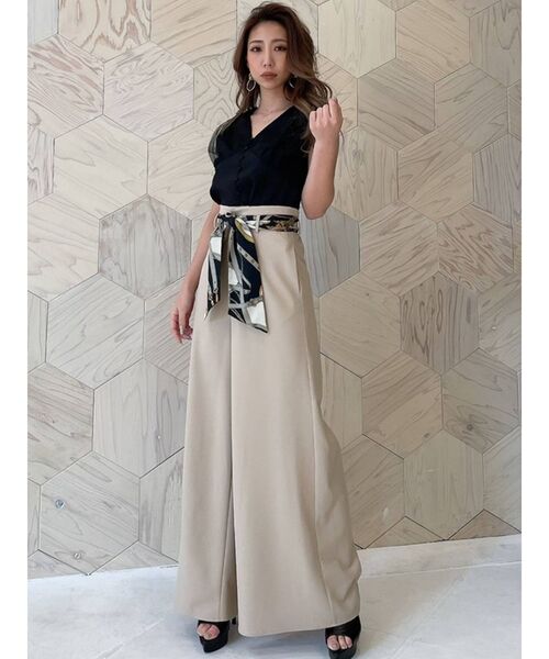 RESEXXY（リゼクシー）の「スカーフベルトワイドパンツ（その他パンツ・レディース・ブラック/ミント/ベージュ・FREE）」の7枚目の写真