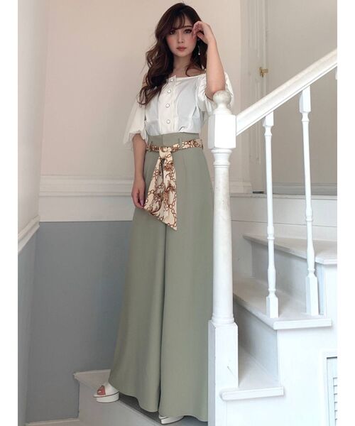 RESEXXY（リゼクシー）の「スカーフベルトワイドパンツ（その他パンツ・レディース・ブラック/ミント/ベージュ・FREE）」の22枚目の写真