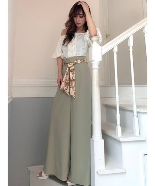 RESEXXY（リゼクシー）の「スカーフベルトワイドパンツ（その他パンツ・レディース・ブラック/ミント/ベージュ・FREE）」の11枚目の写真