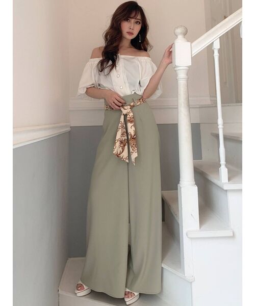 RESEXXY（リゼクシー）の「スカーフベルトワイドパンツ（その他パンツ・レディース・ブラック/ミント/ベージュ・FREE）」の17枚目の写真