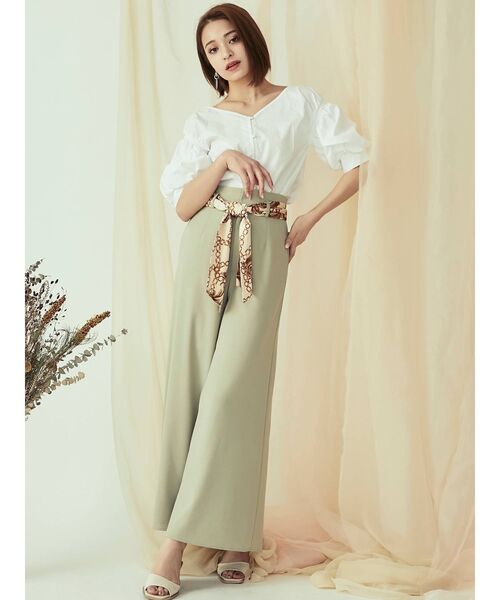 RESEXXY（リゼクシー）の「スカーフベルトワイドパンツ（その他パンツ・レディース・ブラック/ミント/ベージュ・FREE）」の14枚目の写真