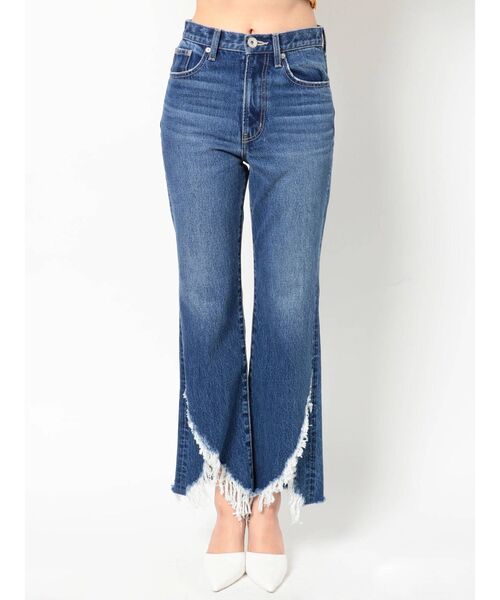 GYDA（ジェイダ）の「HEMフリンジストレートデニムパンツ（デニムパンツ・レディース・ブルー/ライトブルー・X-SMALL/SMALL/MEDIUM）」の17枚目の写真