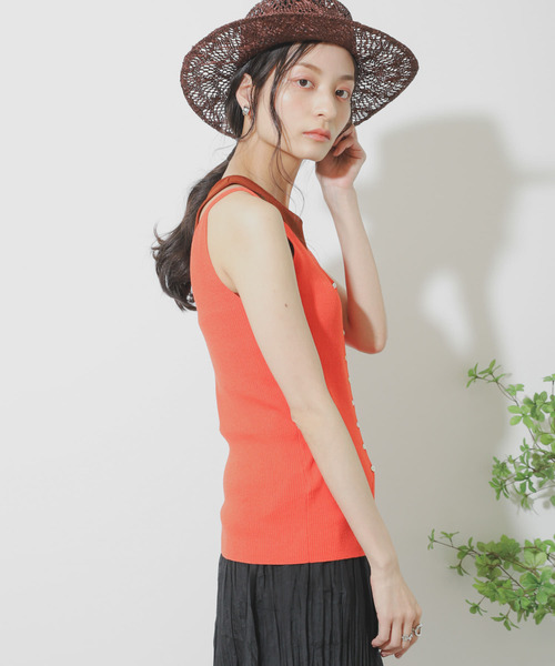 SENSE OF PLACE by URBAN RESEARCH（センスオブプレイスバイアーバンリサーチ）の「2WAYニットキャミソール（ニット/セーター・レディース・レッド/ライトベージュ/ブラック/グリーン・ONE）」の19枚目の写真