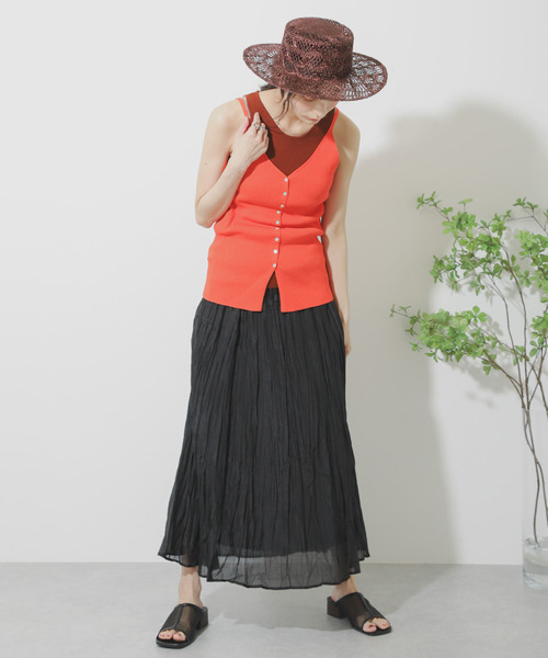 SENSE OF PLACE by URBAN RESEARCH（センスオブプレイスバイアーバンリサーチ）の「2WAYニットキャミソール（ニット/セーター・レディース・レッド/ライトベージュ/ブラック/グリーン・ONE）」の7枚目の写真