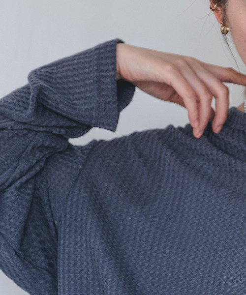 chuclla(チュクラ)の「【chuclla】【2021/AW】Waffle cloth pullover chw1474(Tシャツ/カットソー・レディース・ホワイト/ブラック/グレー・S/M/L)」の19枚目の写真