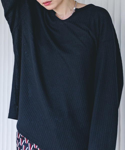 chuclla(チュクラ)の「【chuclla】【2021/AW】Waffle cloth pullover chw1474(Tシャツ/カットソー・レディース・ホワイト/ブラック/グレー・S/M/L)」の20枚目の写真