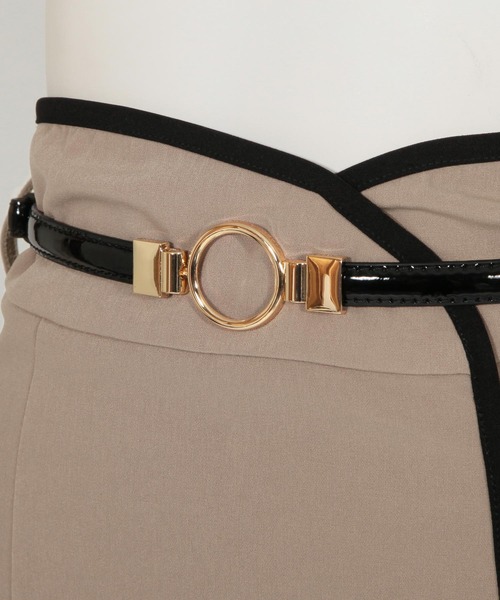 Julia Boutique（ジュリアブティック）の「リングベルト付きパイピングラップ風タイトスカート/21084（スカート・レディース・ブラック/ベージュ/ホワイト・ONE）」の15枚目の写真