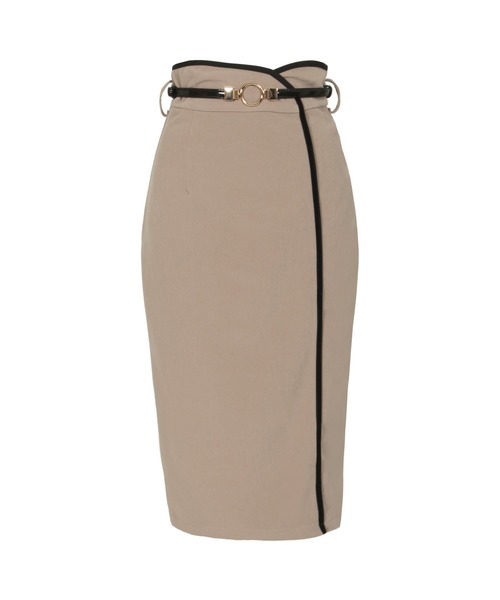 Julia Boutique（ジュリアブティック）の「リングベルト付きパイピングラップ風タイトスカート/21084（スカート・レディース・ブラック/ベージュ/ホワイト・ONE）」の21枚目の写真