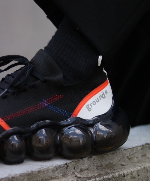 ROYAL FLASH（ロイヤルフラッシュ）の「【別注】grounds/グラウンズ/インサイドアウト BLK（スニーカー・メンズ・ブラック・40/41/42/43）」の4枚目の写真