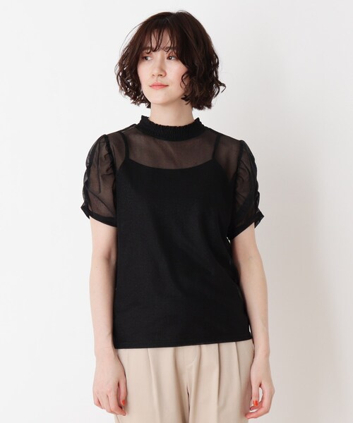 DRESKIP(ドレスキップ)の「◆シアーパフラメプルオーバー(シャツ/ブラウス・レディース・ライトグレー/ブラック/オフホワイト・02/03)」の4枚目の写真