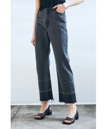 MOUSSY | CUT OFF CROPPED FLARE(デニムパンツ)