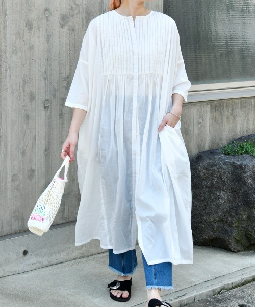 LUPILIEN（ルピリアン）の「ピンタックワンピース（ワンピース・レディース・ブラック/オフホワイト/グリーン・FREE）」の4枚目の写真