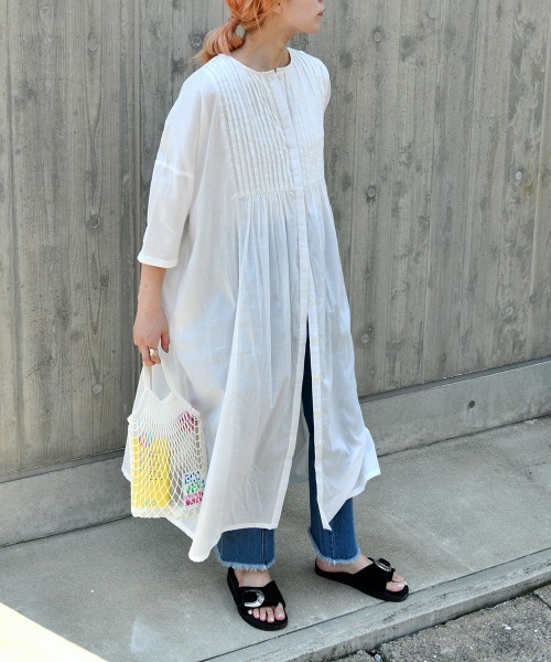 LUPILIEN（ルピリアン）の「ピンタックワンピース（ワンピース・レディース・ブラック/オフホワイト/グリーン・FREE）」の5枚目の写真