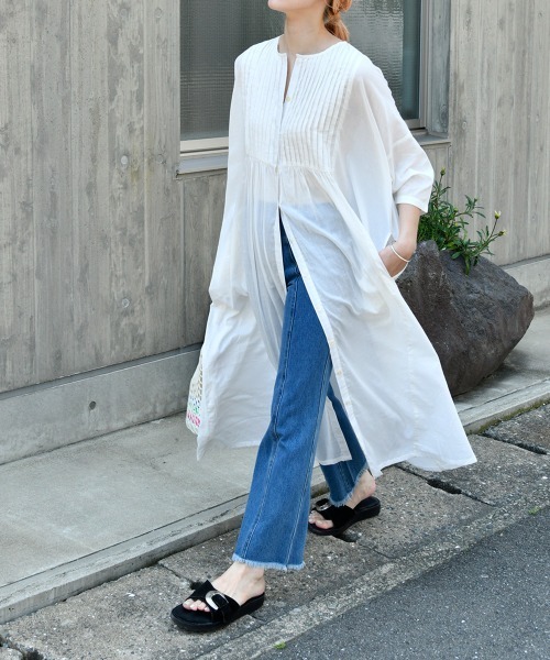 LUPILIEN（ルピリアン）の「ピンタックワンピース（ワンピース・レディース・ブラック/オフホワイト/グリーン・FREE）」の6枚目の写真