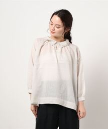 Samansa Mos2 | ダブルガーゼ重ね衿スキッパーブラウス(シャツ/ブラウス)