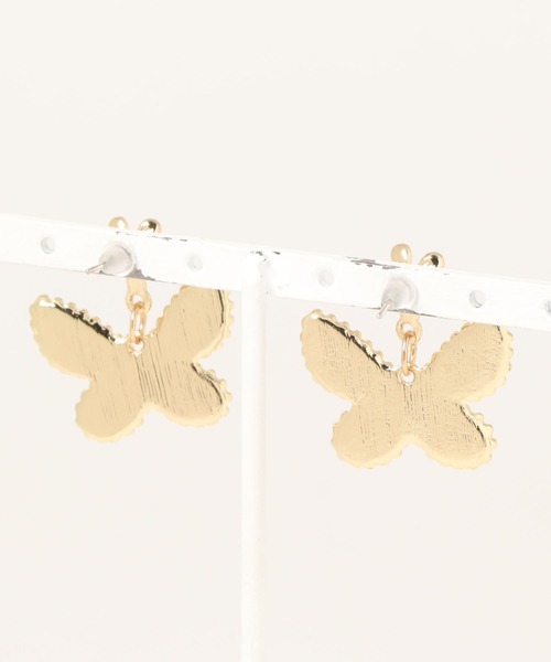 apres jour（アプレジュール）の「【apres jour×ARIAZ】ゆらゆら蝶ピアス（ピアス（両耳用）・レディース・ブラック/オフホワイト・FREE）」の4枚目の写真