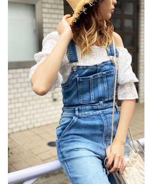 one way（ワンウェイ）の「【oneway】デニムタイトサロペット（サロペット/オーバーオール・レディース・ライトブルー/ベージュ/ブラック系その他・FREE）」の12枚目の写真