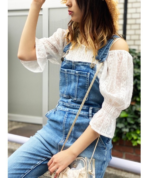 one way（ワンウェイ）の「【oneway】デニムタイトサロペット（サロペット/オーバーオール・レディース・ライトブルー/ベージュ/ブラック系その他・FREE）」の15枚目の写真