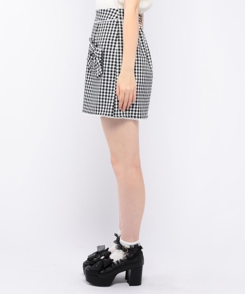 LODISPOTTO（ロディスポット）の「シュシュリュバンミニスカート（スカート・レディース・ホワイト/ネイビー/ホワイト×ブラック・MEDIUM）」の6枚目の写真