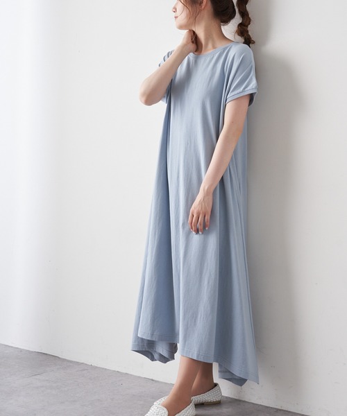 PUAL CE CIN(ピュアルセシン)の「【WEB限定】カットソーフレアマキシワンピース(ワンピース・レディース・ブラック/ブルー/ベージュ系その他/グレイッシュベージュ・FREE)」の4枚目の写真