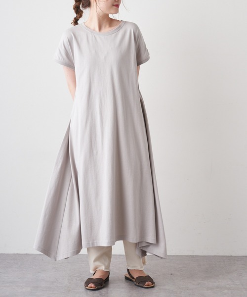 PUAL CE CIN(ピュアルセシン)の「【WEB限定】カットソーフレアマキシワンピース(ワンピース・レディース・ブラック/ブルー/ベージュ系その他/グレイッシュベージュ・FREE)」の5枚目の写真