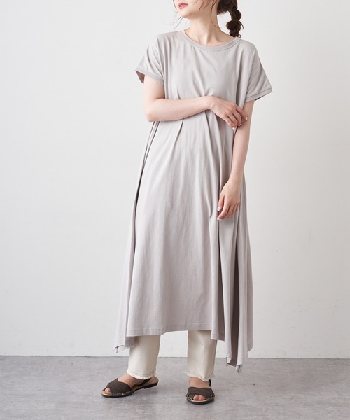 PUAL CE CIN(ピュアルセシン)の「【WEB限定】カットソーフレアマキシワンピース(ワンピース・レディース・ブラック/ブルー/ベージュ系その他/グレイッシュベージュ・FREE)」の6枚目の写真