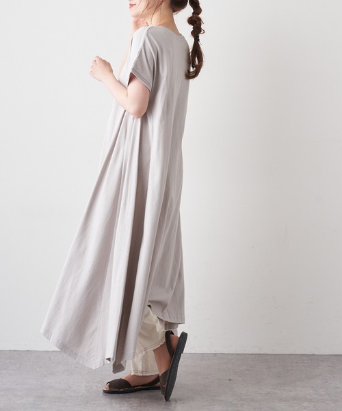 PUAL CE CIN(ピュアルセシン)の「【WEB限定】カットソーフレアマキシワンピース(ワンピース・レディース・ブラック/ブルー/ベージュ系その他/グレイッシュベージュ・FREE)」の8枚目の写真