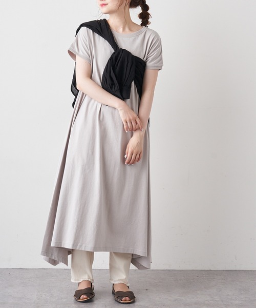 PUAL CE CIN(ピュアルセシン)の「【WEB限定】カットソーフレアマキシワンピース(ワンピース・レディース・ブラック/ブルー/ベージュ系その他/グレイッシュベージュ・FREE)」の10枚目の写真