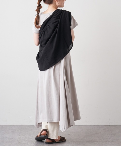 PUAL CE CIN(ピュアルセシン)の「【WEB限定】カットソーフレアマキシワンピース(ワンピース・レディース・ブラック/ブルー/ベージュ系その他/グレイッシュベージュ・FREE)」の12枚目の写真