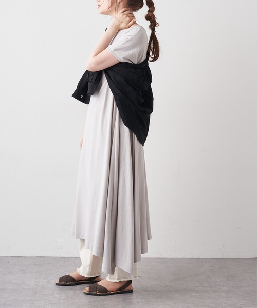 PUAL CE CIN(ピュアルセシン)の「【WEB限定】カットソーフレアマキシワンピース(ワンピース・レディース・ブラック/ブルー/ベージュ系その他/グレイッシュベージュ・FREE)」の11枚目の写真